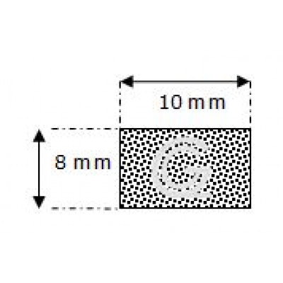 Rechthoekig mosrubber snoer | 8 x 10 mm | rol 100 meter